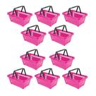 Kit - 10 Cestos Compras Plástica D100 Cód. 3400 Rosa - Della Plast