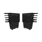 Kit - 10 Cestos Grande Com Rodízio D300 Cód. 3300 Preto - Della Plast