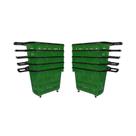 KIT - 10 Cestos Grande com Rodízio D300 Cód. 3300 Verde - Della Plast
