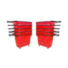 Kit - 10 Cestos Grande Com Rodízio D300 Cód. 3300 Vermelho - Della Plast