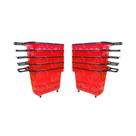 KIT - 10 Cestos Grande com Rodízio D300 Cód. 3300 Vermelho - Della Plast