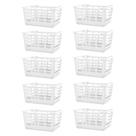 Kit 10 Cestos Multiuso Atenas Pequeno 25x15,5x29,5 Branco Vazado Arqplast 25877PM