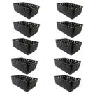 Kit 10 Cestos Multiuso Organizador Decorativo Premium Preto