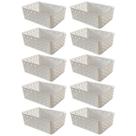 Kit 10 Cestos Multiuso Organizador Empilhável Gaveta 19x14x6