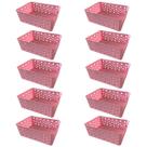 Kit 10 Cestos Multiuso Organizador Empilhável Gaveta 19x14x6