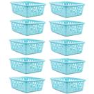 Kit 10 Cestos Multiuso Organizador Médio Azul 20x15,5x6,5Cm