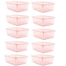 Kit 10 Cestos Multiuso Organizador Pequeno Rosa 16x12x6Cm Kit 10 Cestos Multiuso Organizador Pequeno Rosa 16x12x6Cm