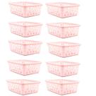 Kit 10 Cestos Multiuso Pequeno Rosa 12x6x16cm - 123Organizei Kit 10 Cestos Multiuso Pequeno Rosa 12x6x16cm - 123Organizei