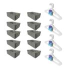 Kit 10 Cestos Org Premium 20 Cabides Infantil Cinza