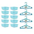 Kit 10 Cestos Organizador 16x12x6Cm + 20 Cabides Infantil