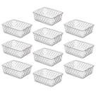 Kit 10 Cestos Organizador Grande Multiuso Organizador de Geladeira 25x19,5 Preto Rosa Uninjet