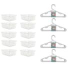 Kit 10 Cestos Organizador Médio 20x15,5x6,5Cm Branco + 20 Cabides Branco Infantil Kit 10 Cestos Organizador Médio 20x15,5x6,5Cm Branco + 20 Cabides Branco Infantil