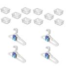 Kit 10 Cestos Organizador Pequeno 16x12x6cm + 20 Cabides Transparente Infantil