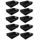 Kit 10 Cestos Organizadores Juta A5 2L Preto 24x16,5x6,5 Cm Kit 10 Cestos Organizadores Juta A5 2L Preto 24x16,5x6,5 Cm