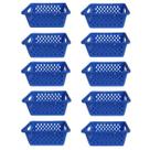 Kit 10 Cestos Organizadores Pequeno 800 ML Azul 16x12x6cm