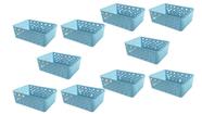 Kit 10 cestos organizadores premium azul