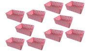Kit 10 cestos organizadores premium rosa Kit 10 cestos organizadores premium rosa