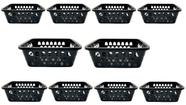 KIT 10 CESTOS ORGANIZADORES PRETO 20x16