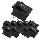 Kit 10 chave gangorra on/off 2 polos 6a 125v preta