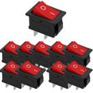 Kit 10 chave gangorra on/off 2 polos 6a125v vermel