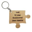 Kit 10 Chaveiro Peça Quebra Cabeça com Frase e Argola Mdf Madeira