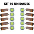 KIT 10 Chip 50W Branco Frio 6500K + Driver Reator 1000mA LED COB Reparo Refletor