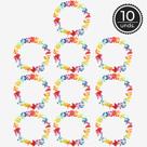 Kit 10 Colares Havaianos Coloridos Flores de Tecido 45cm pra Fantasia de Carnaval Kit 10 Colares Havaianos Coloridos Flores de Tecido 45cm pra Fantasia de Carnaval
