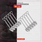 Kit 10 Colheres de Sobremesa Inox Pá Redonda