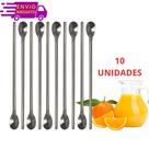 Kit 10 colheres longa para Mecher Suco Frapes Bebidas