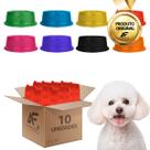 Kit 10 Comedouro Bebedouro Simples Cães E Gatos 550ml Cores
