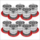 Kit 10 Comedouro Tubular 5kg p/ Frango Aves Galinha Faisão