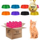 Kit 10 Comedouros E Bebedouro Para Gatos Plástico 200ml Cores