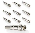 Kit 10 conector bnc mola e parafuso para