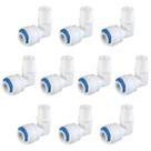 Kit 10 Conector Cotovelo Curto 90 Engate Rápido 1/4" x Rosca Macho 3/8" Alta Resistência