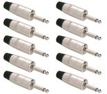 Kit 10 Conector P10 Mono Blindado Nys225s Rean By Neutrik