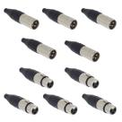 Kit 10 conector santo angelo xlr femea e macho sa2x 5 pares