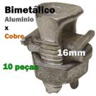 Kit 10 Conector Split Bolt Parafuso Fendido para Emenda Cabos 16mm Bimetálico Estanhado