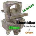 Kit 10 Conector Split Bolt Parafuso Fendido para Emenda Cabos 35mm Bimetálico Estanhado