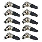 Kit 10 Conector Xlr Femea 90 Rc3fr Rean By Neutrik
