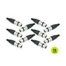 Kit 10 Conectores Cannon Femea 3 Polos Santo Angelo Xlr Sa2x Kit 10 Conectores Cannon Femea 3 Polos Santo Angelo Xlr Sa2x