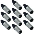Kit 10 conectores datalink xlr macho linha dlk 3 polos