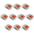 Kit 10 Conectores de Emenda Com Alavanca 221-412 2 Condutores 0,2mm² à 4,0mm² Wago