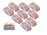 Kit 10 Conectores Emenda Alavanca 3 Vias 0,08 A 4,0mm 32a