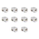 Kit 10 Conectores Fêmea Rj45 CAT6 T568A/B Keystone Branco Etherlink