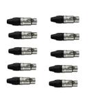 Kit 10 Conectores Linha Xlr Plug Fêmea 3 Polos Wireconex WC-1003