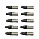 Kit 10 Conectores Linha Xlr Plug Macho 3 Polos Wireconex WC-1013