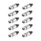 Kit 10 Conectores MGS Plug Xlr Linha Femea Kit 10 Conectores MGS Plug Xlr Linha Femea