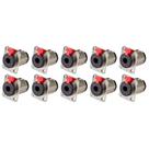 Kit 10 conectores mxt jack estereo metal painel j10 c/ trava