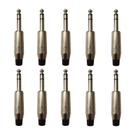 Kit 10 Conectores P10 Macho Estéreo Linha PLG SA2X - SANTO ANGELO