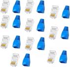 Kit 10 Conectores Rj45 Com Capa Para Cabo Rede Lan